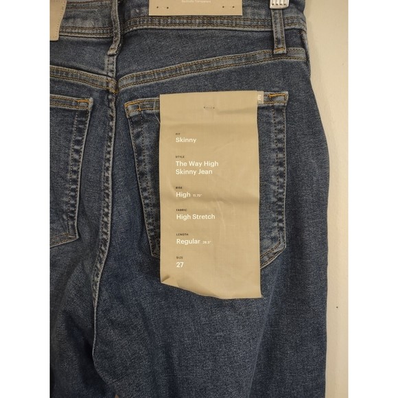 Everlane The Way High Skinny Jean Womens Sz 27 Regular Stretch Medium Wash NWT - Picture 5 of 10